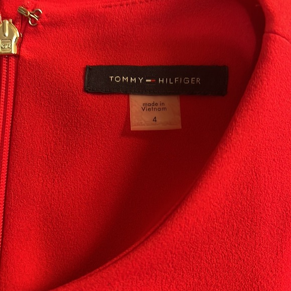 TOMMY HILFIGER WOMENS RED DRESS SIZE 4 - Picture 7 of 9